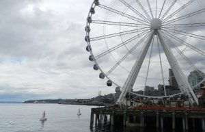 Ocean Buoys Mark Exclusion Zone at the Seattle Great Wheel