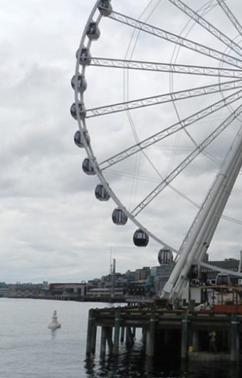 Ocean Buoys Mark Exclusion Zone at the Seattle Great Wheel