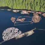 Hazard Zone Marked by Sealite Buoys at Log-Sort Operation